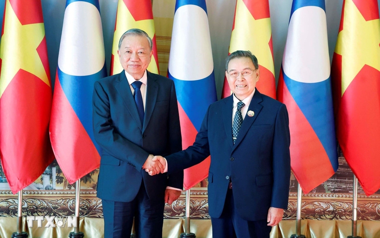 Tổng Bí thư Tô Lâm hội kiến Chủ tịch Quốc hội Lào Saysomphone Phomvihane