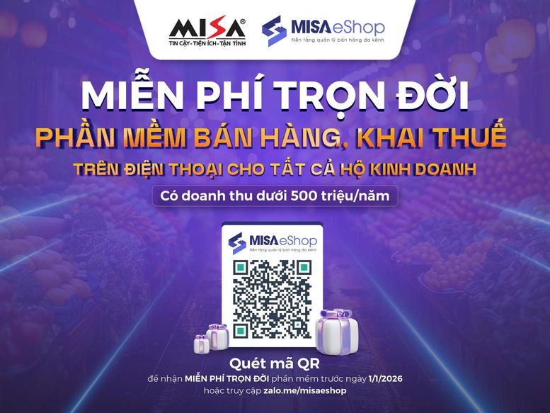 MISA miễn phí trọn đời phần mềm bán hàng, khai thuế cho hộ kinh doanh nhỏ- Ảnh 2. MISA miễn phí trọn đời phần mềm bán hàng, khai thuế cho hộ kinh doanh nhỏ- Ảnh 2.
