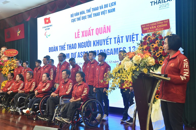 Lễ xuất quân của Đoàn Thể thao người khuyết tật Việt Nam tham dự ASEAN Para Games 13- Ảnh 4. Lễ xuất quân của Đoàn Thể thao người khuyết tật Việt Nam tham dự ASEAN Para Games 13- Ảnh 4.