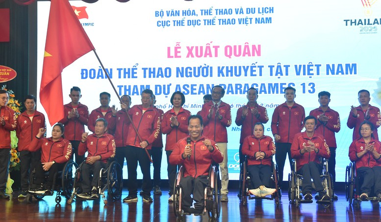 Lễ xuất quân của Đoàn Thể thao người khuyết tật Việt Nam tham dự ASEAN Para Games 13- Ảnh 5. Lễ xuất quân của Đoàn Thể thao người khuyết tật Việt Nam tham dự ASEAN Para Games 13- Ảnh 5.