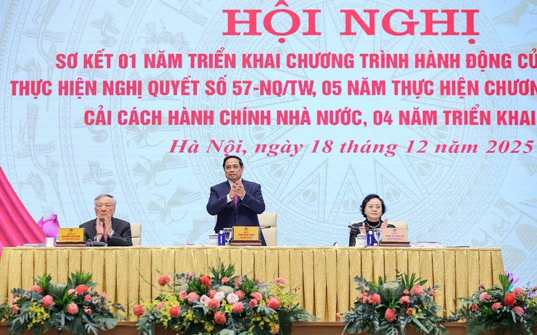 Tổng thuật: Thủ tướng chủ trì hội nghị '3 trong 1' về triển khai Nghị quyết số 57-NQ/TW, cải cách hành chính và Đề án 06