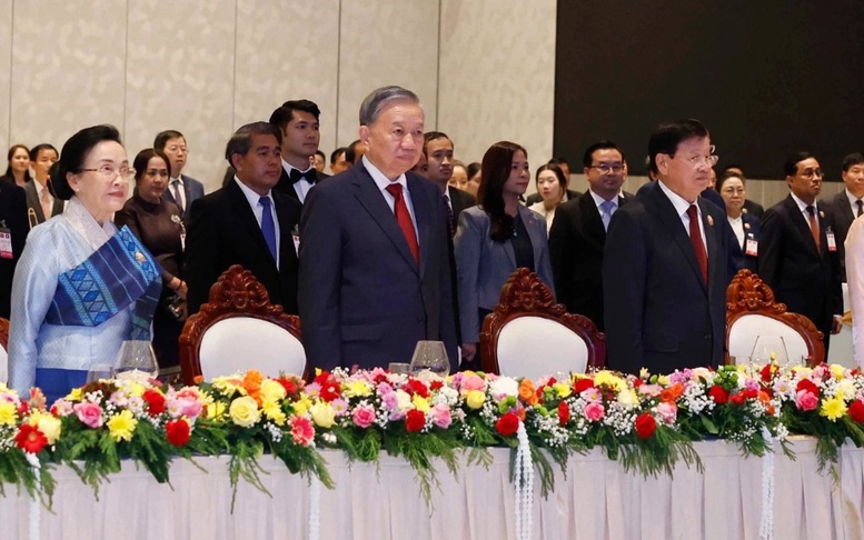 Tổng Bí thư Tô Lâm dự chiêu đãi cấp Nhà nước tại Lào