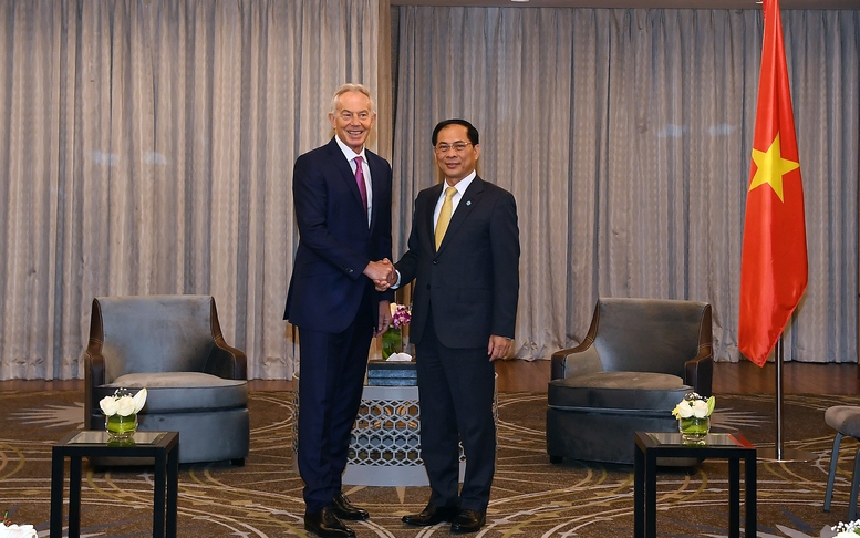 Phó Thủ tướng Bùi Thanh Sơn tiếp cựu Thủ tướng Anh Tony Blair