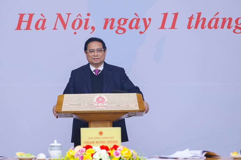 Prime Minister Pham Minh Chinh delivered a concluding speech at the Government Standing Committee's meeting working with commercial banks.