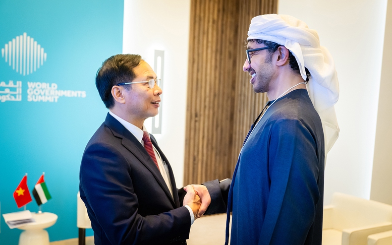 Phó Thủ tướng Bùi Thanh Sơn gặp Phó Tổng thống UAE Mansour bin Zayed Al Nahyan