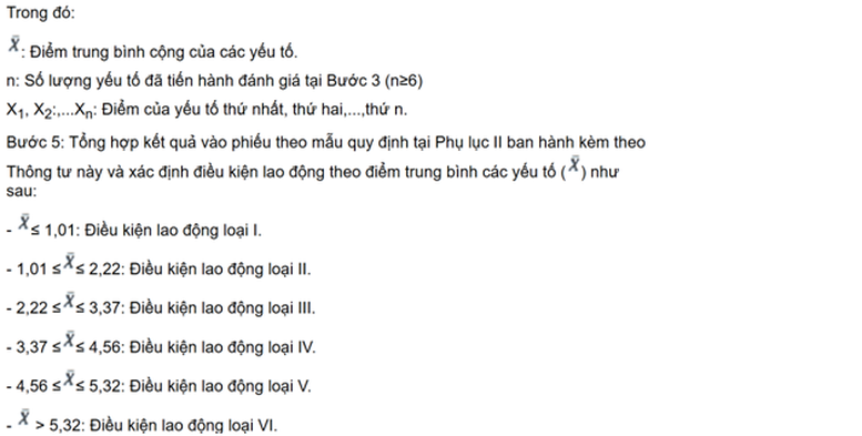 Tiêu chuẩn phân loại lao động theo điều kiện lao động- Ảnh 4.