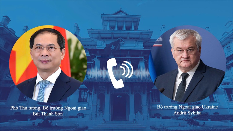 Phó Thủ tướng, Bộ trưởng Ngoại giao Bùi Thanh Sơn điện đàm với Bộ trưởng Ngoại giao Ukraine Andrii Sybiha- Ảnh 1.