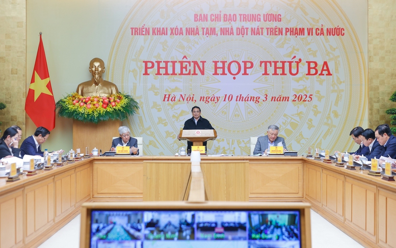 Thủ tướng chủ trì Phiên họp thứ 3 Ban Chỉ đạo Trung ương triển khai xóa nhà tạm, nhà dột nát