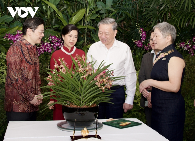 Singapore định danh loài hoa lan mới theo tên Tổng Bí thư Tô Lâm và Phu nhân- Ảnh 1.