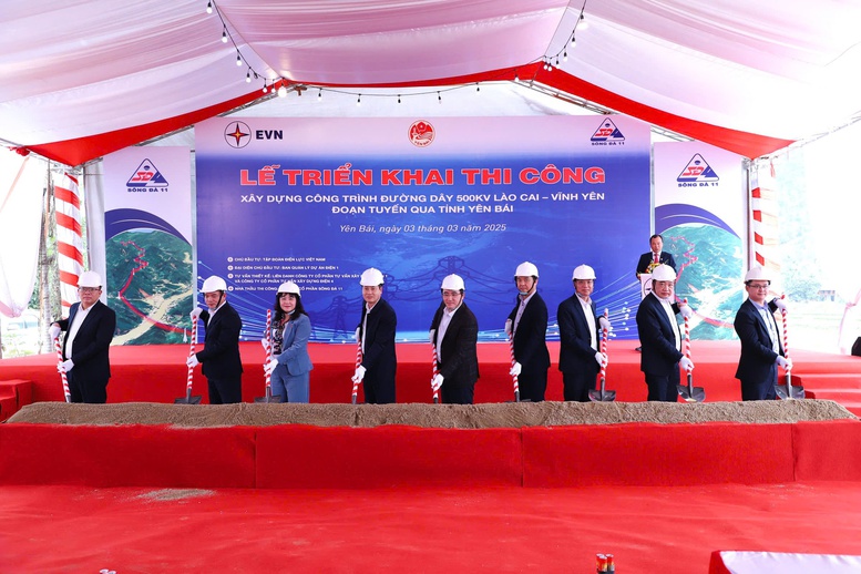 Thi công đường dây 500 kV Lào Cai-Vĩnh Yên- Ảnh 1.