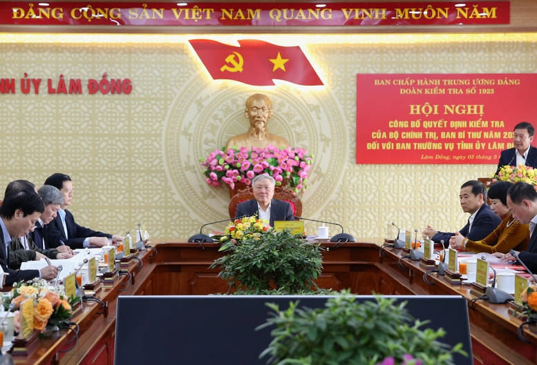 Đoàn kiểm tra số 1923 của Bộ Chính trị, Ban Bí thư làm việc với Ban Thường vụ Tỉnh ủy Lâm Đồng- Ảnh 4.
