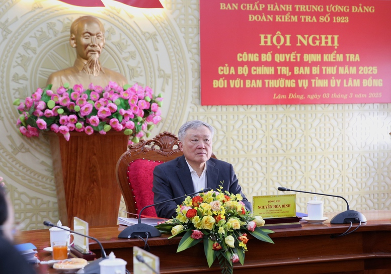 Đoàn kiểm tra số 1923 của Bộ Chính trị, Ban Bí thư làm việc với Ban Thường vụ Tỉnh ủy Lâm Đồng- Ảnh 3.