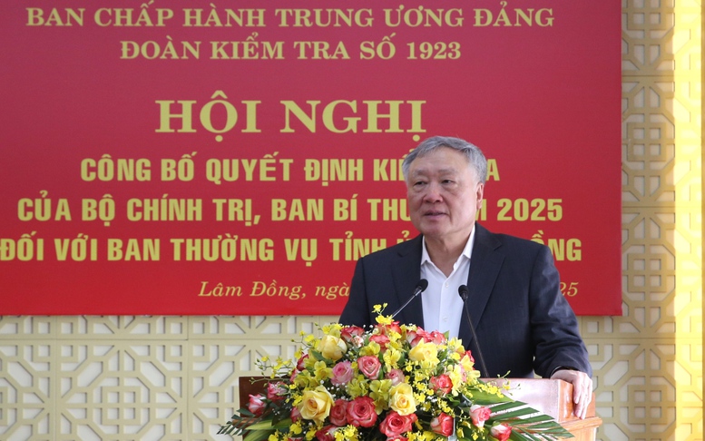 Đoàn kiểm tra số 1923 của Bộ Chính trị, Ban Bí thư làm việc với Ban Thường vụ Tỉnh ủy Lâm Đồng
