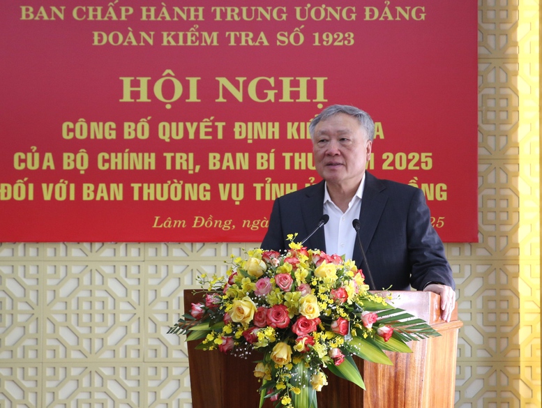 Đoàn kiểm tra số 1923 của Bộ Chính trị, Ban Bí thư làm việc với Ban Thường vụ Tỉnh ủy Lâm Đồng- Ảnh 1.