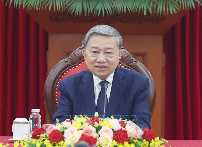 Tổng Bí thư Tô Lâm điện đàm với Chủ tịch Đảng Đại hội Dân tộc Phi, Tổng thống Nam Phi- Ảnh 1.