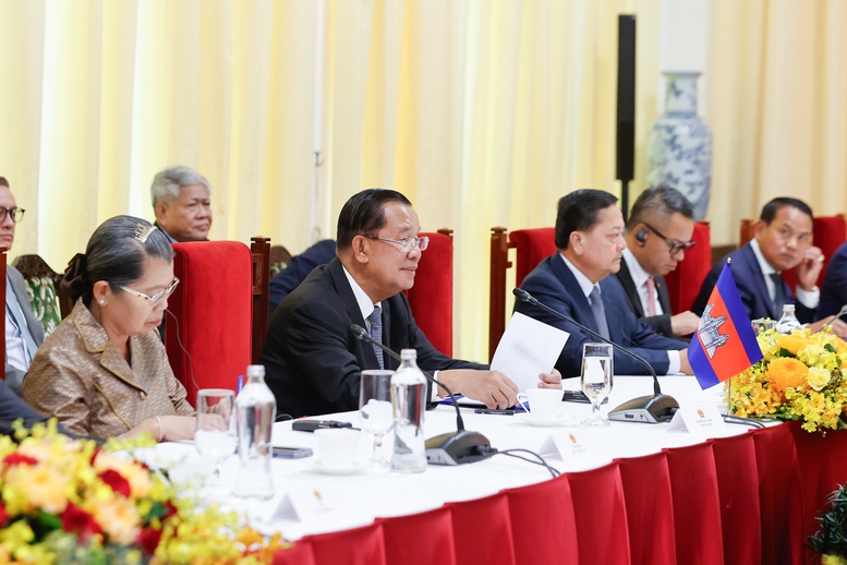 Thủ tướng Phạm Minh Chính gặp Chủ tịch CPP, Chủ tịch Thượng viện Campuchia- Ảnh 3.