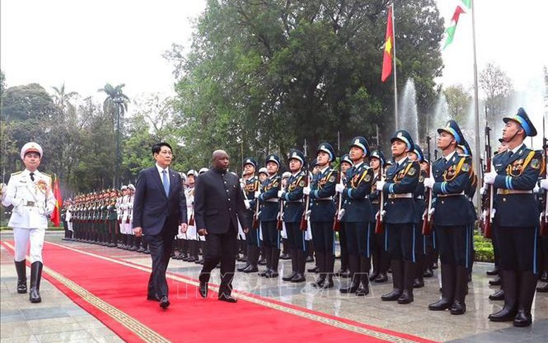 Chủ tịch nước Lương Cường chủ trì lễ đón chính thức Tổng thống Burundi