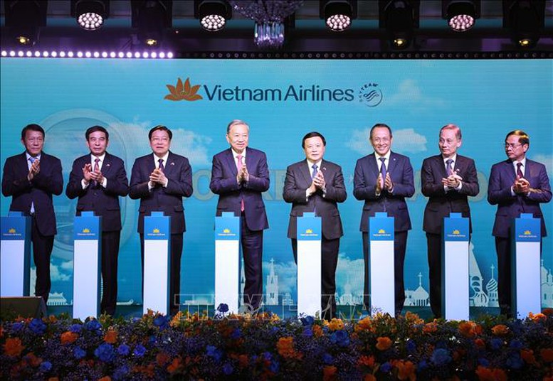 Tổng Bí thư Tô Lâm dự Lễ công bố đường bay thẳng Hà Nội - Moskva tại Liên bang Nga- Ảnh 1.