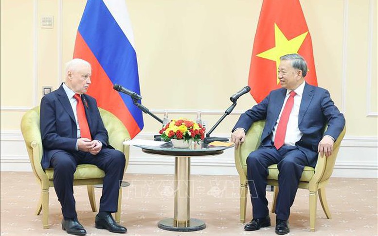 Tổng Bí thư Tô Lâm gặp Chủ tịch Đảng Nước Nga Công bằng – Những người yêu nước – Vì sự thật