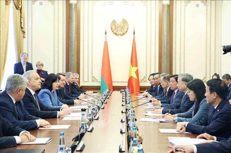 Tổng Bí thư Tô Lâm hội kiến Chủ tịch Thượng viện và Chủ tịch Hạ viện Belarus- Ảnh 4.