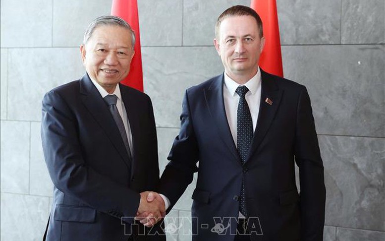 Tổng Bí thư Tô Lâm hội kiến Thủ tướng Belarus