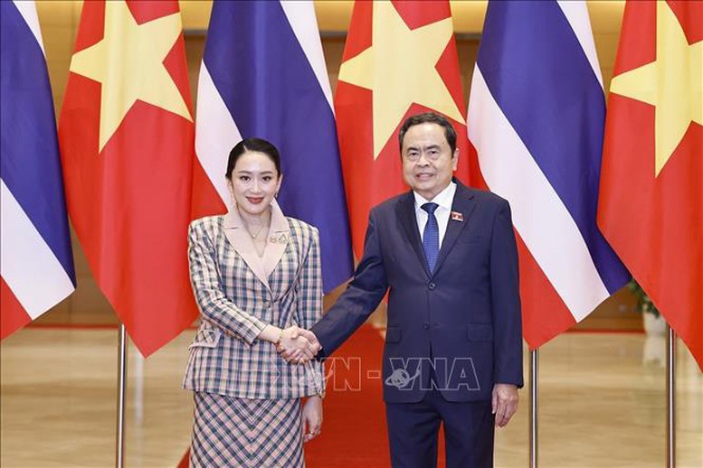 Chủ tịch Quốc hội Trần Thanh Mẫn hội kiến Thủ tướng Thái Lan Paetongtarn Shinawatra- Ảnh 1.
