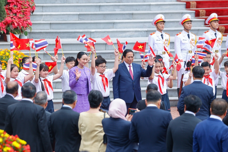 Thủ tướng Phạm Minh Chính chủ trì lễ đón chính thức Thủ tướng Thái Lan thăm Việt Nam- Ảnh 5.