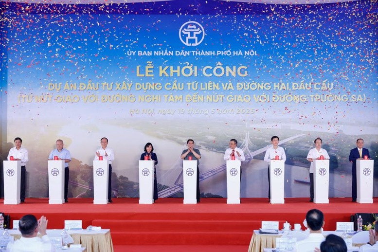 Thủ tướng phát lệnh khởi công cầu Tứ Liên (Hà Nội), yêu cầu hoàn thành trong 24 tháng- Ảnh 5.