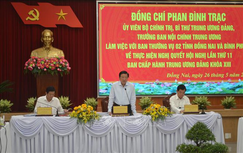 Đoàn công tác của Bộ Chính trị làm việc với Ban Thường vụ Tỉnh ủy Đồng Nai, Bình Phước