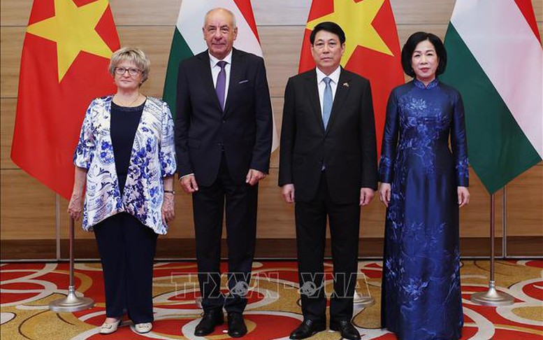 Chủ tịch nước Lương Cường chủ trì chiêu đãi chính thức Tổng thống Hungary