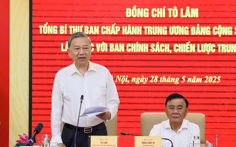 Tổng Bí thư Tô Lâm làm việc với Ban Chính sách, chiến lược Trung ương về cơ chế, chính sách quản lý hiệu quả thị trường vàng