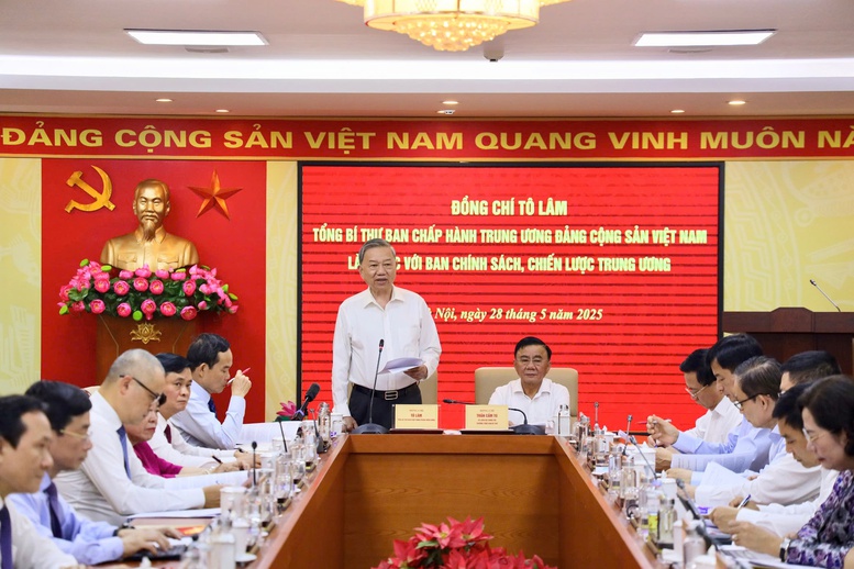 Tổng Bí thư Tô Lâm làm việc với Ban Chính sách, chiến lược Trung ương về cơ chế, chính sách quản lý hiệu quả thị trường vàng- Ảnh 1.