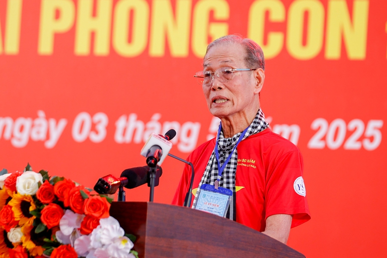 Hình ảnh 4 Ông Võ Ái Vân thay mặt các chiến sĩ cách mạng bị địch bắt, tù đày phát biểu- Ảnh: VGP/Nhật Bắc