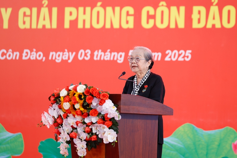 Hình ảnh 3 Bà Hoàng Thị Khánh, Trưởng Ban Liên lạc toàn quốc các chiến sĩ cách mạng Việt Nam bị địch bắt tù đày phát biểu - Ảnh: VGP/Nhật Bắc