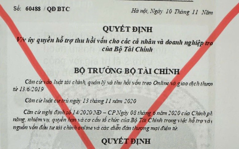 Cảnh báo giả danh Bộ Tài chính để lừa đảo
