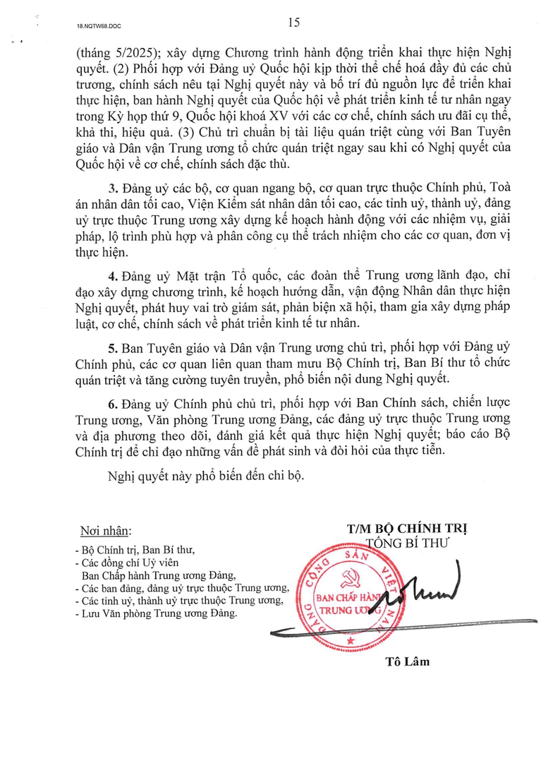 Toàn văn Nghị quyết số 68-NQ/TW về phát triển kinh tế tư nhân- Ảnh 15.