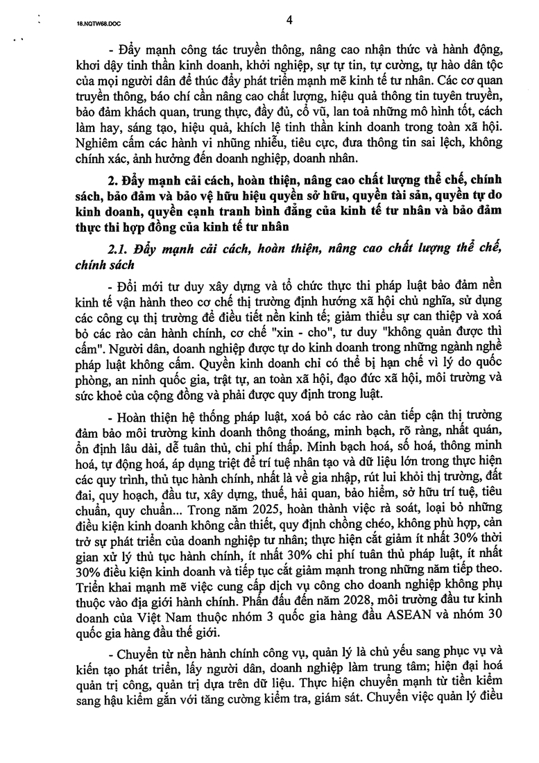 Toàn văn Nghị quyết số 68-NQ/TW về phát triển kinh tế tư nhân- Ảnh 4.