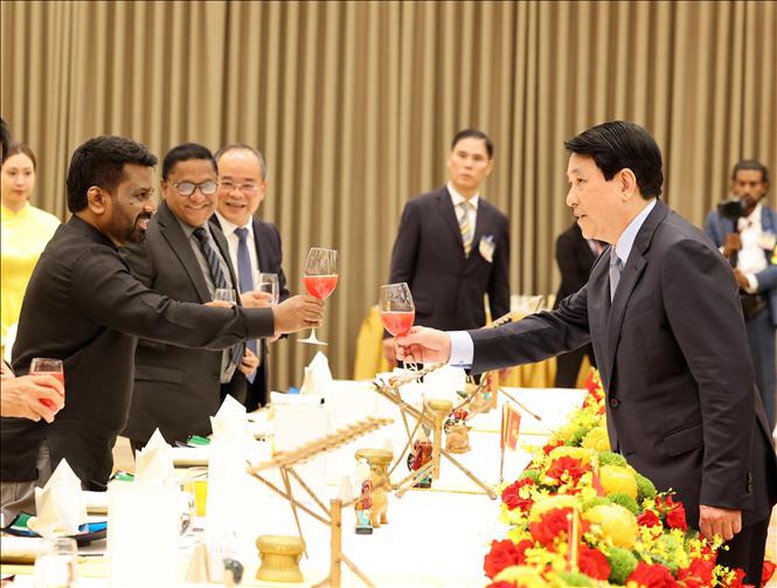 Chủ tịch nước Lương Cường chủ trì chiêu đãi cấp Nhà nước Tổng thống Sri Lanka- Ảnh 6.