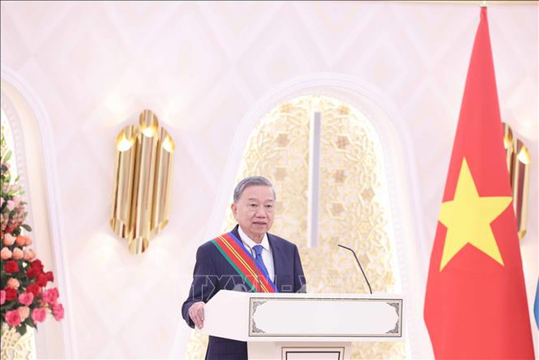 Tổng Bí thư Tô Lâm nhận Huân chương Hữu nghị Dostyk hạng nhất- Ảnh 3.