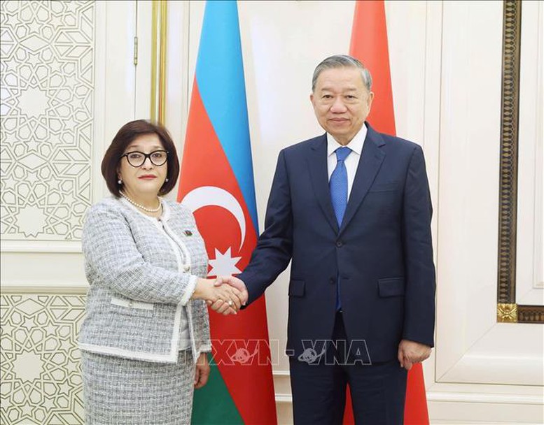 Tổng Bí thư Tô Lâm hội kiến Chủ tịch Quốc hội Azerbaijan- Ảnh 1.