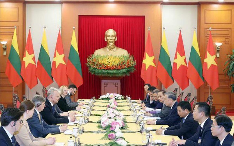 Tổng Bí thư Tô Lâm tiếp Tổng thống Lithuania