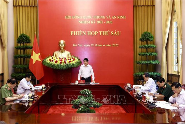 Chủ tịch nước Lương Cường chủ trì phiên họp thứ 6 Hội đồng Quốc phòng và An ninh- Ảnh 1.