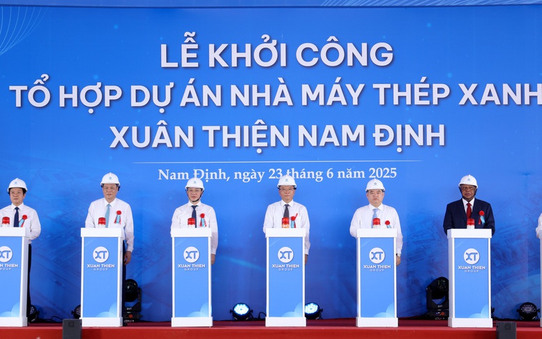 Phó Thủ tướng Lê Thành Long ấn nút khởi công Tổ hợp Thép xanh gần 100.000 tỷ