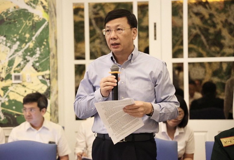 Phó Chủ nhiệm Văn phòng Chính phủ Phạm Mạnh Cường phát biểu tại buổi làm việc - Ảnh: VGP/Thu Sa