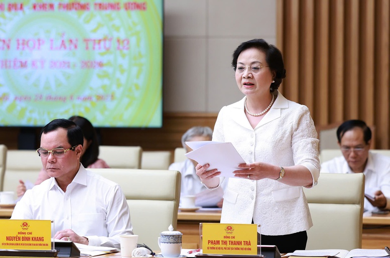 Hình ảnh 3 Bộ trưởng Bộ Nội vụ Phạm Thị Thanh Trà phát biểu tại phiên họp - Ảnh: VGP/Nhật Bắc