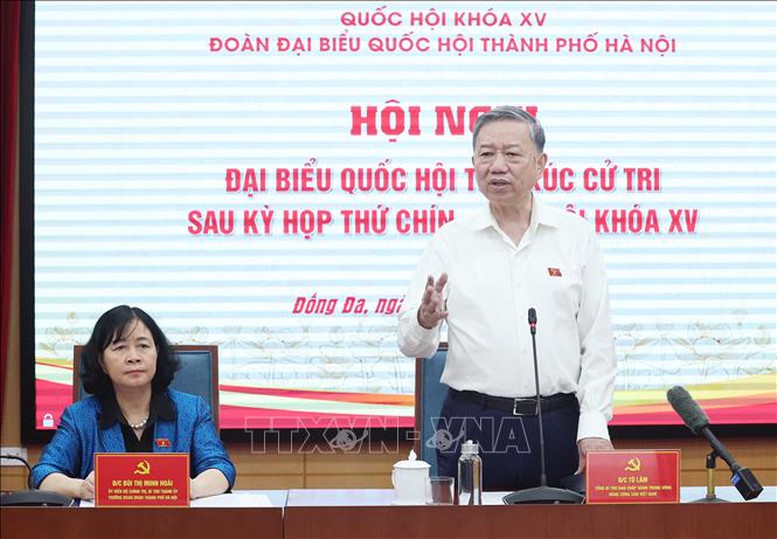 Tổng Bí thư Tô Lâm tiếp xúc cử tri Hà Nội sau Kỳ họp thứ 9, Quốc hội khóa XV- Ảnh 1.