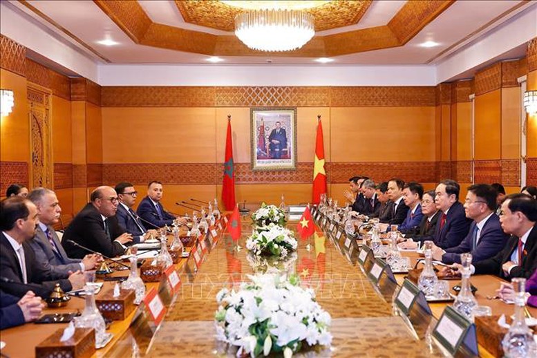 Chủ tịch Quốc hội Trần Thanh Mẫn hội đàm với Chủ tịch Thượng viện Morocco Mohamed Ould Errachid- Ảnh 2.