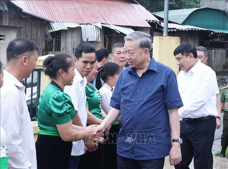 Tổng Bí thư Tô Lâm kiểm tra vận hành hoạt động hệ thống chính trị xã Si Pa Phìn (tỉnh Điện Biên)- Ảnh 3.