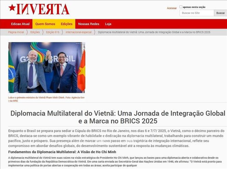 Truyền thông Brazil đánh giá cao chính sách ngoại giao đa phương của Việt Nam- Ảnh 1.