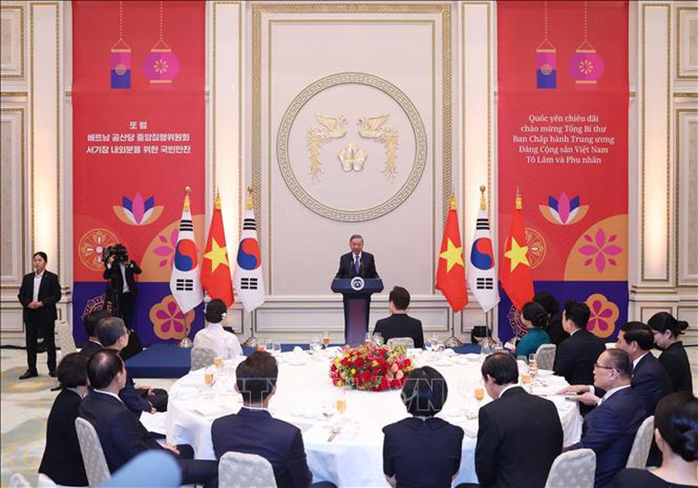 Tổng Bí thư Tô Lâm dự chiêu đãi cấp Nhà nước do Tổng thống Hàn Quốc chủ trì- Ảnh 5.